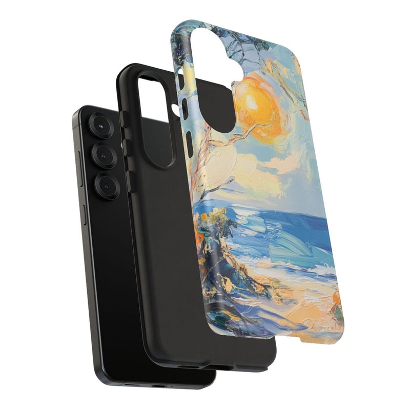 Zonnig Strandtafereel met Penseelstreken