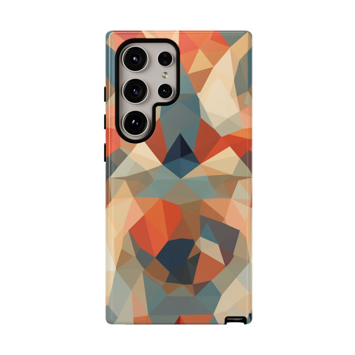 Geometrisch Abstract Patroon in Gedempte Warme Kleuren