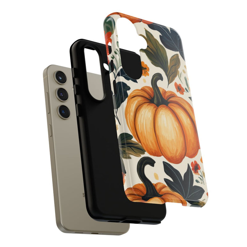Herfst Pompoen en Bloemenpatroon