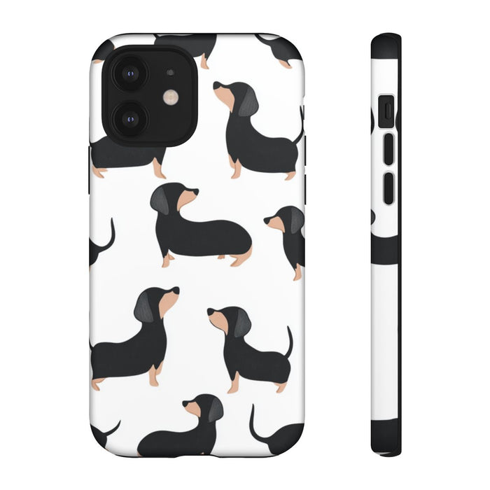 Minimalistisch Zwart met Bruin Teckelpatroon