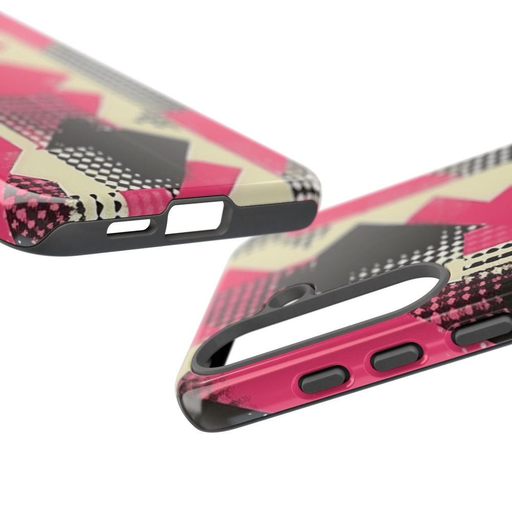 Roze en Zwart Abstract Geometrisch Patroon