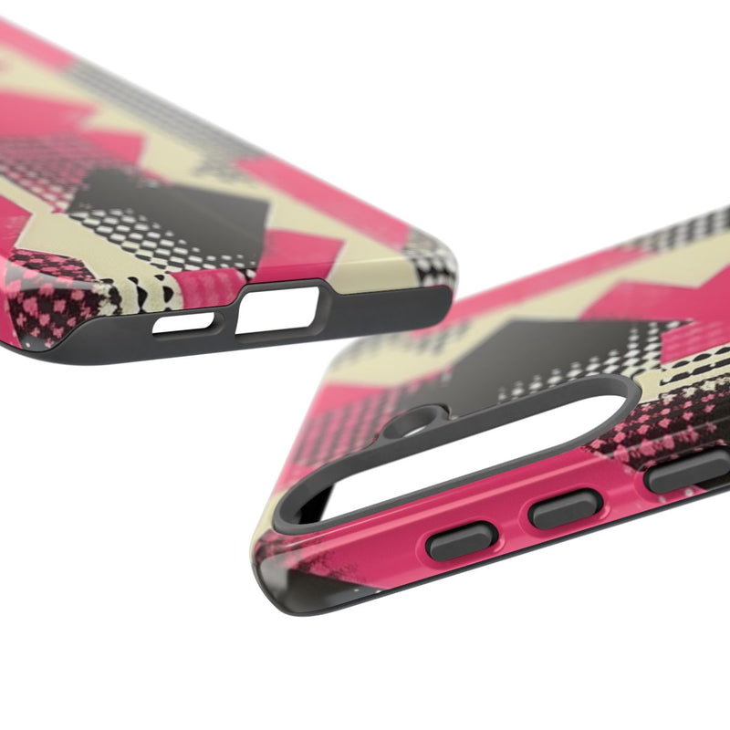 Roze en Zwart Abstract Geometrisch Patroon