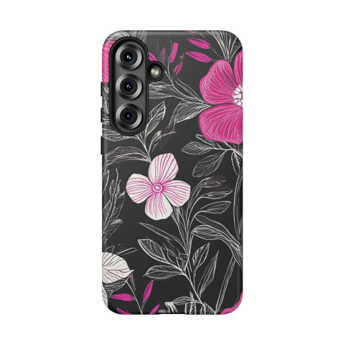 Roze en Witte Bloemenprint