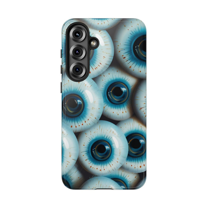 Glanzend Hoesje met Blauw Oogpatroon
