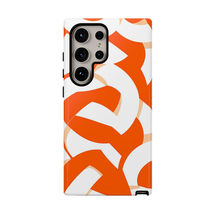 Oranje en Wit Geometrisch Patroon