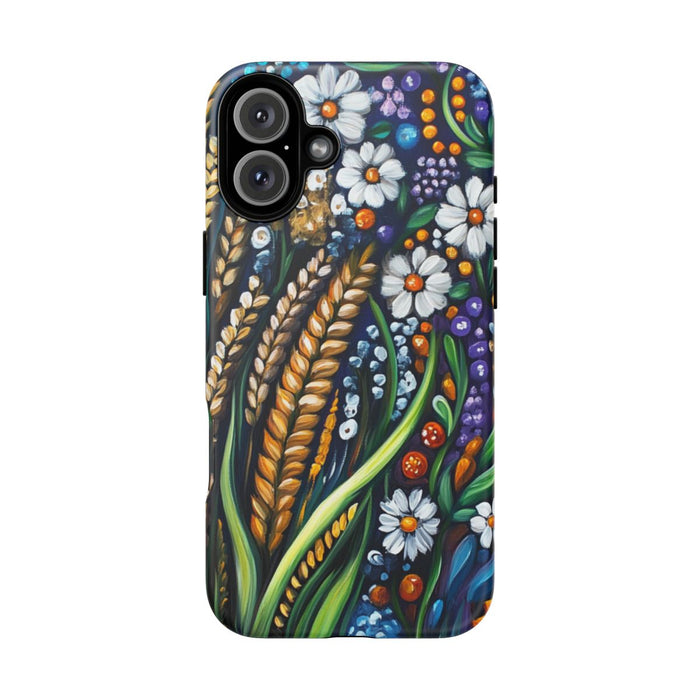 Kleurrijke Bloemen en Gouden Tarwe in Folklorestijl