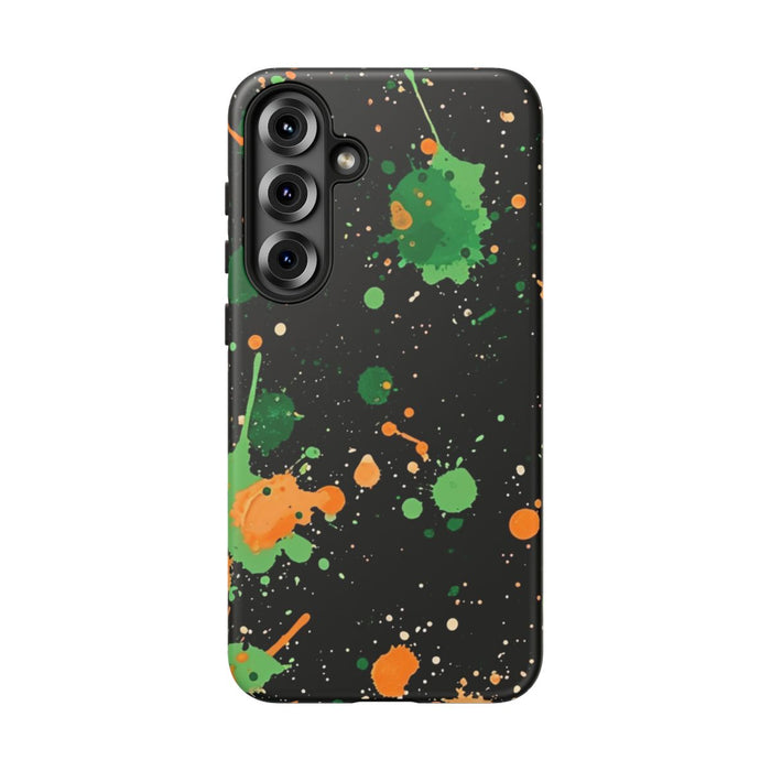 Groene en Oranje Verfspattenpatroon