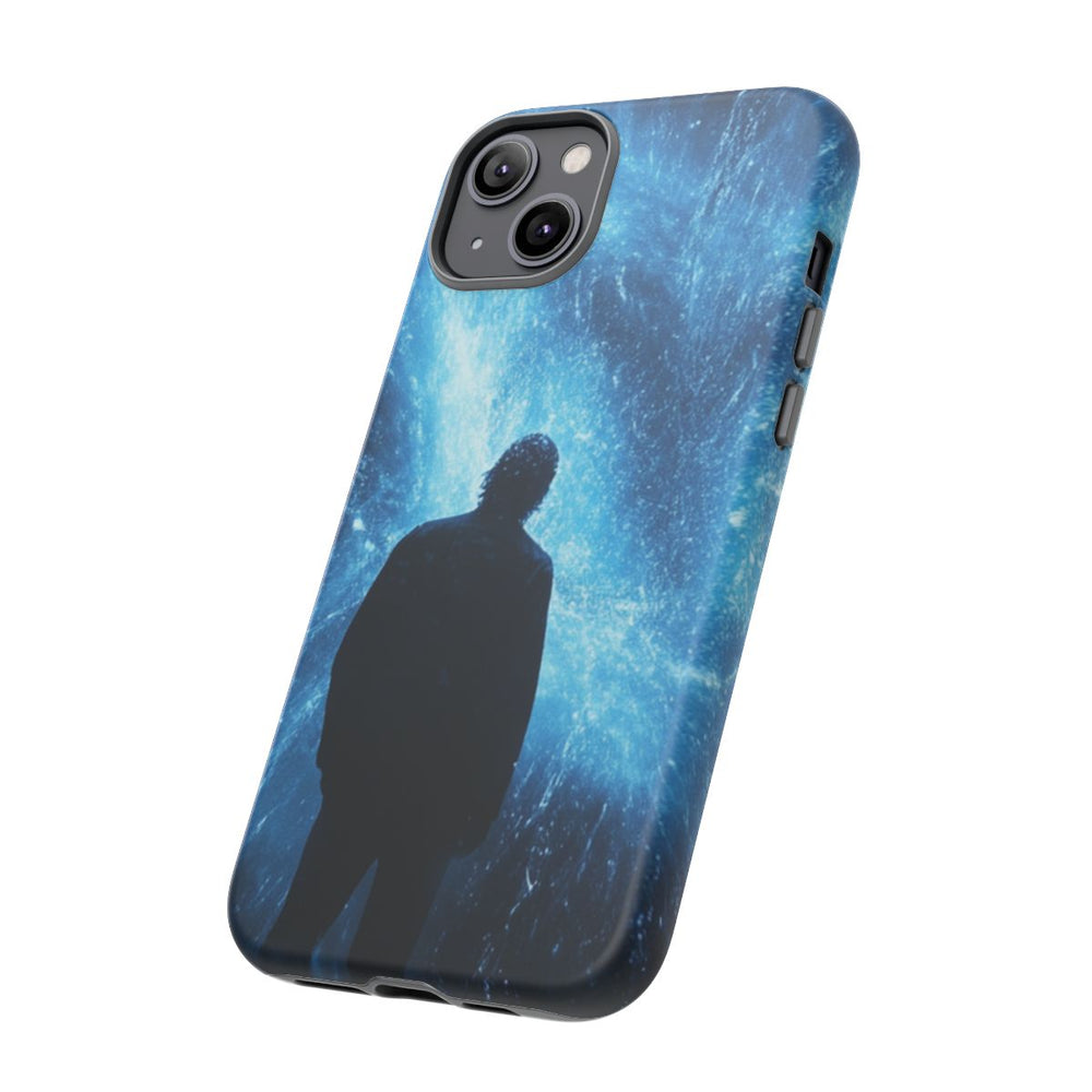 Silhouet met Blauwe Lichtflits