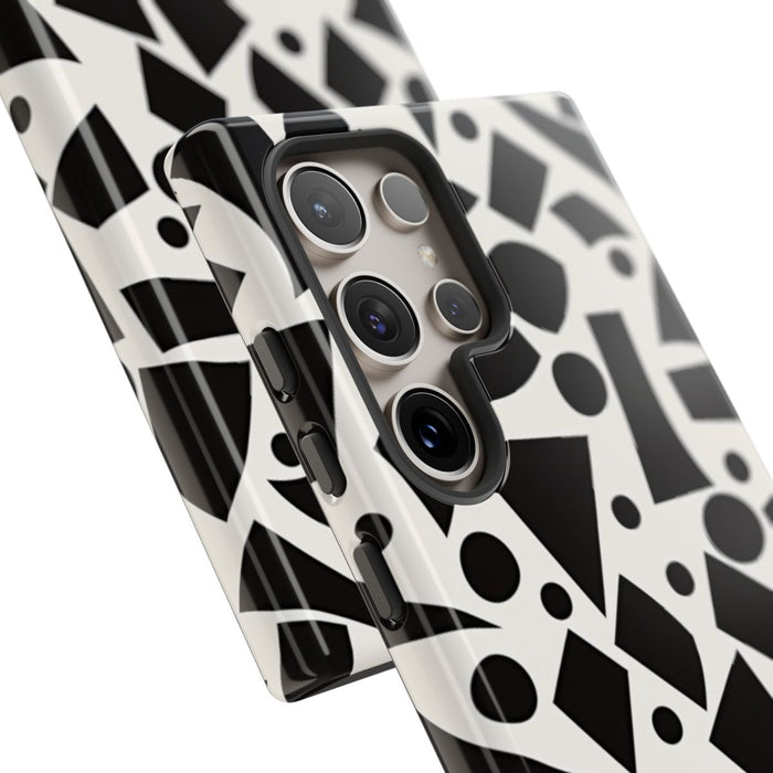 Zwart-Wit Geometrisch Abstract Patroon