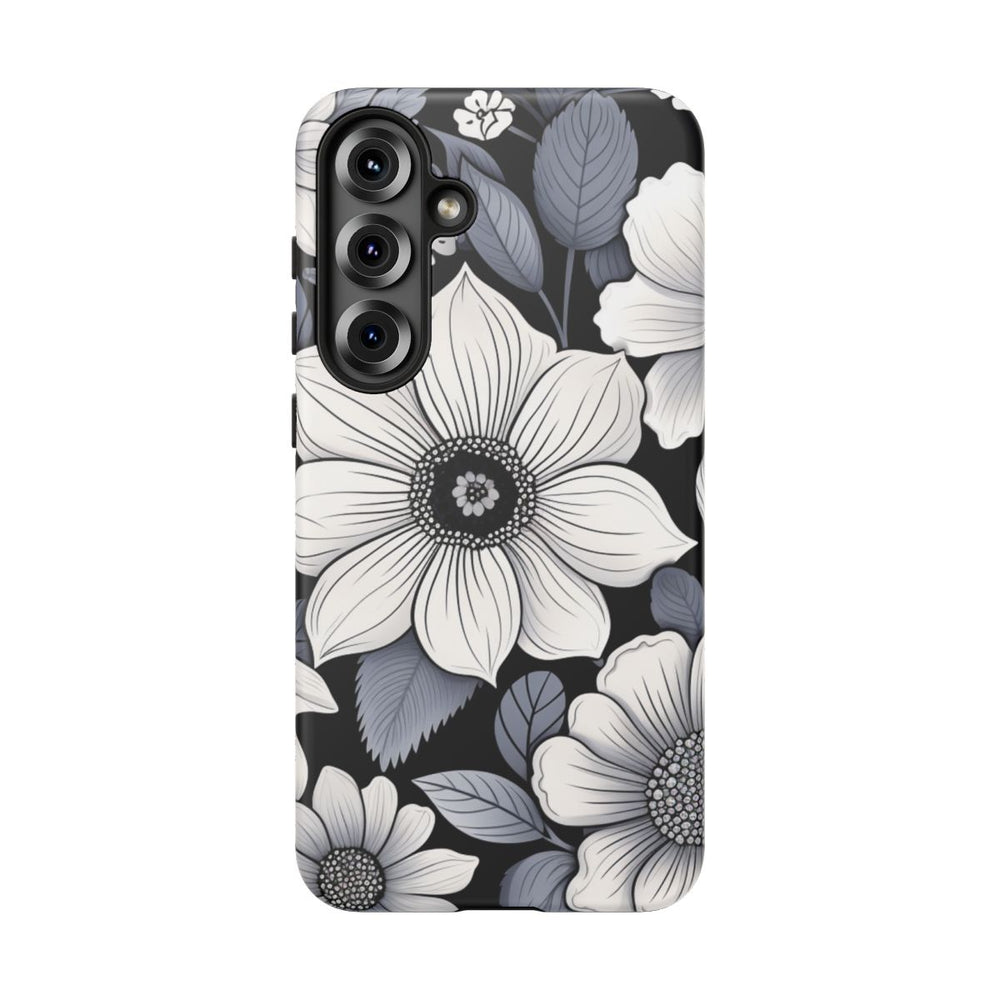 Zwart-Wit Bloemenpatroon