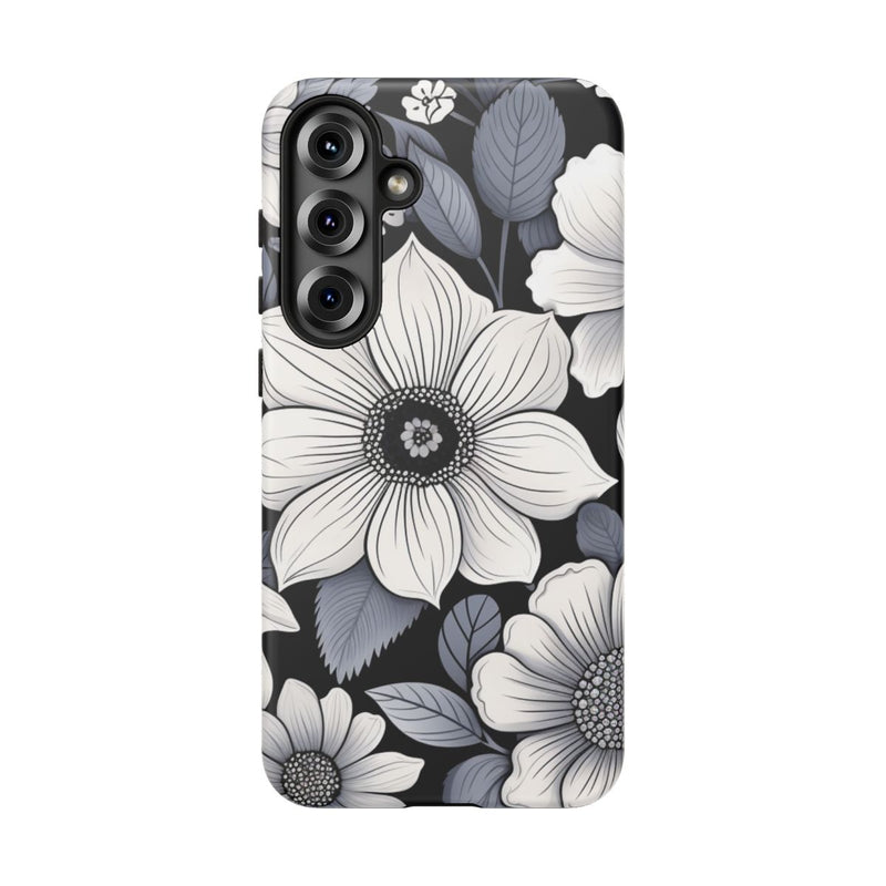 Zwart-Wit Bloemenpatroon