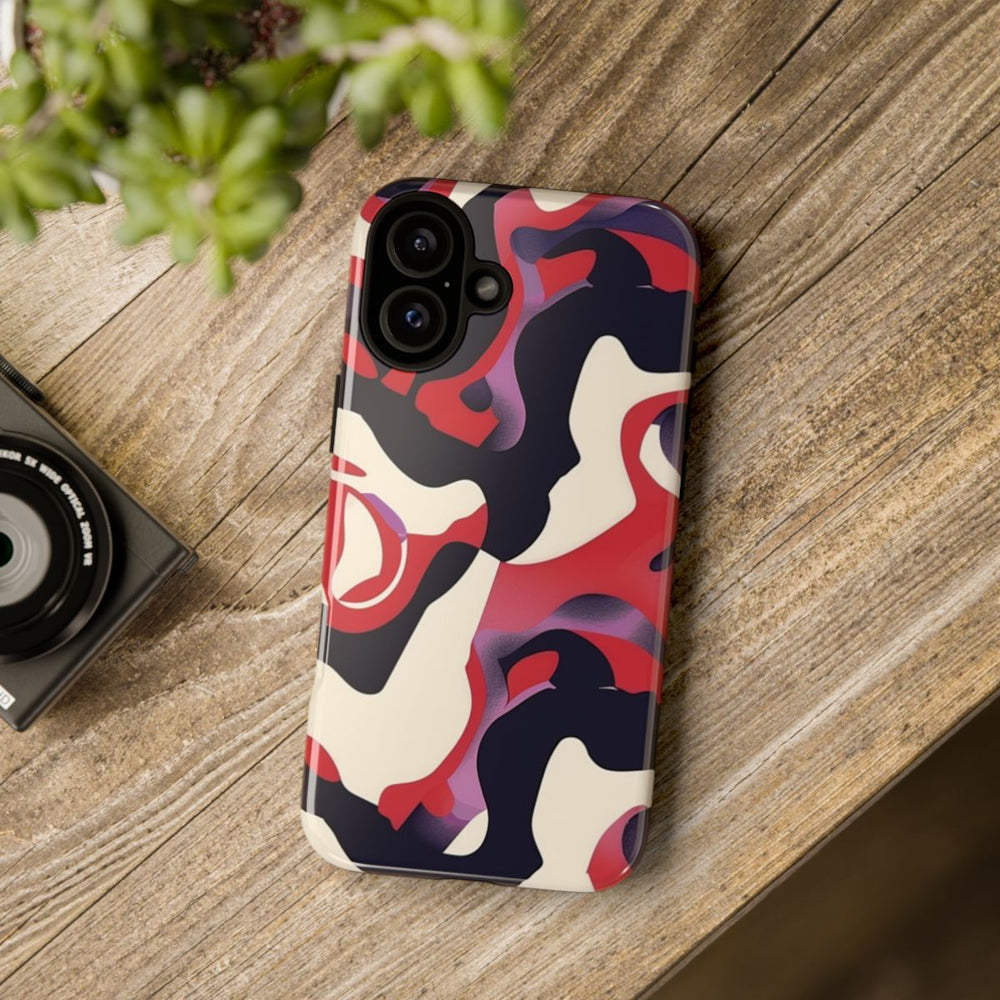 Abstract Rood-Zwart-Crème Patroon