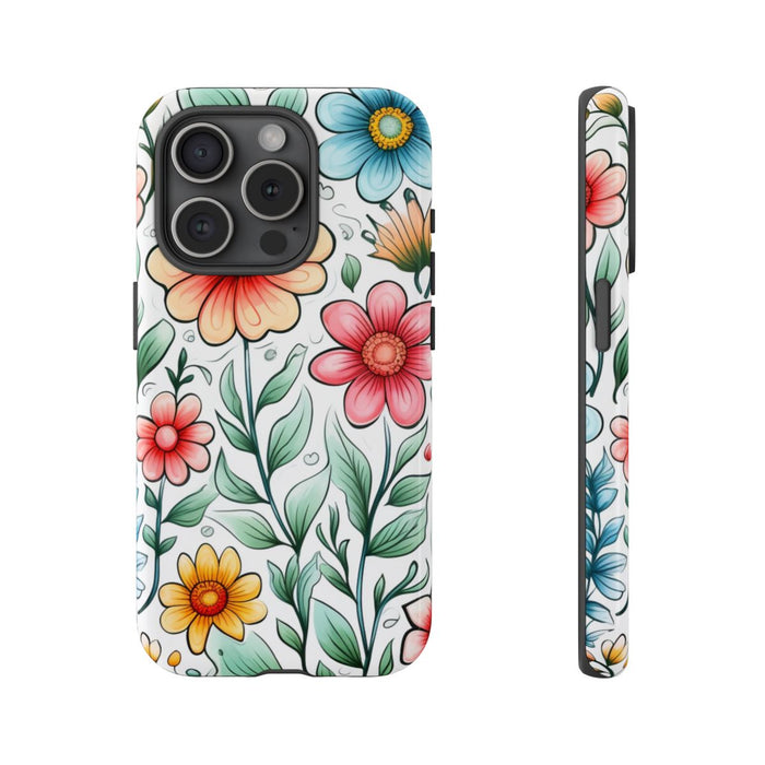 Kleurrijk Bloemenpatroon met Bladeren