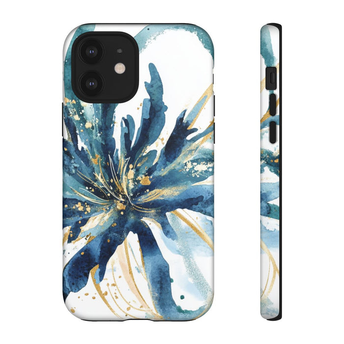 Abstracte Blauwe Bloemen Waterverf
