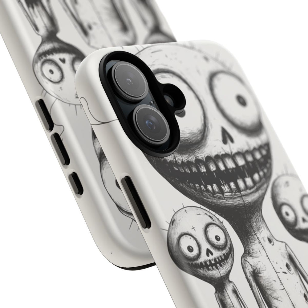 Drie Slijmerige Monsterfiguren in Lijntekening