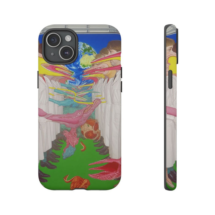 Surrealistische Figuren met Langgerekte Gezichten en Aardemotief