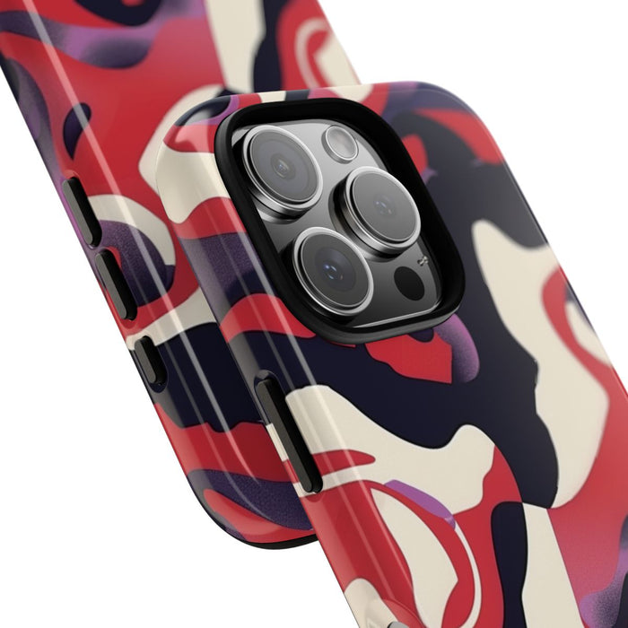 Abstract Rood-Zwart-Crème Patroon