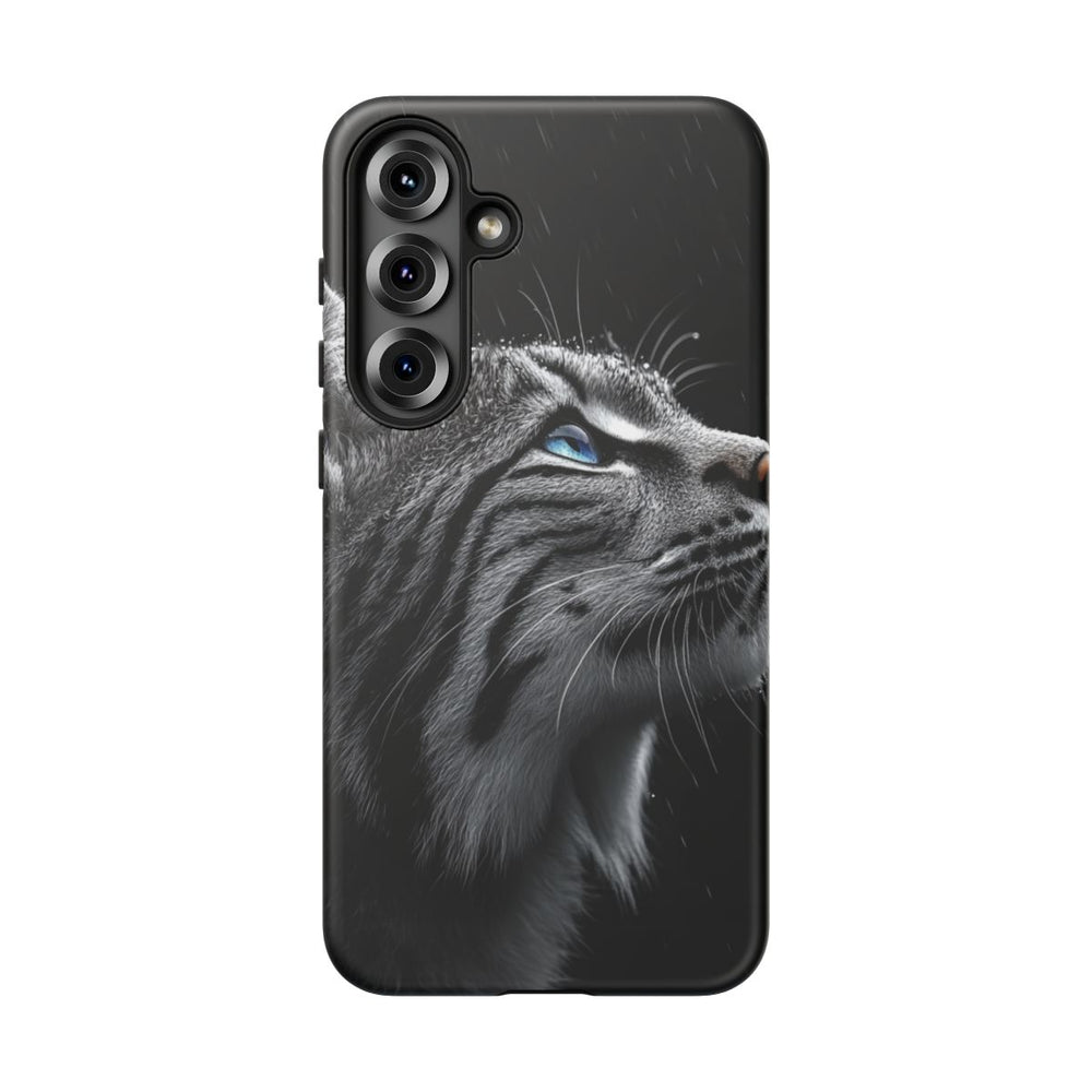 Zwart-Witte Lynx met Blauwe Ogen