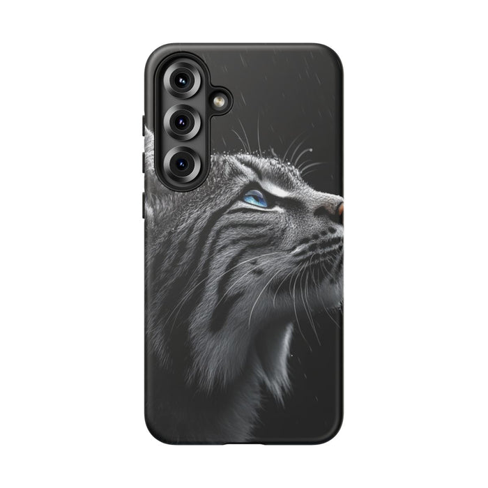 Zwart-Witte Lynx met Blauwe Ogen