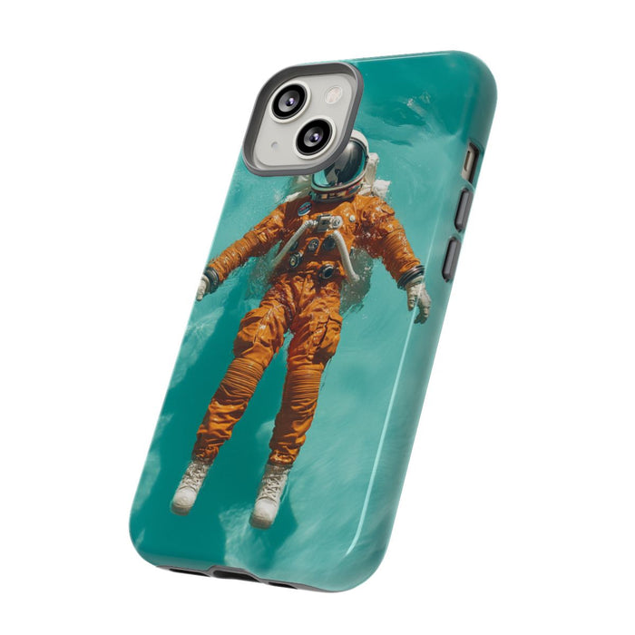 Astronaut in Oranje Pak Zwevend op Water