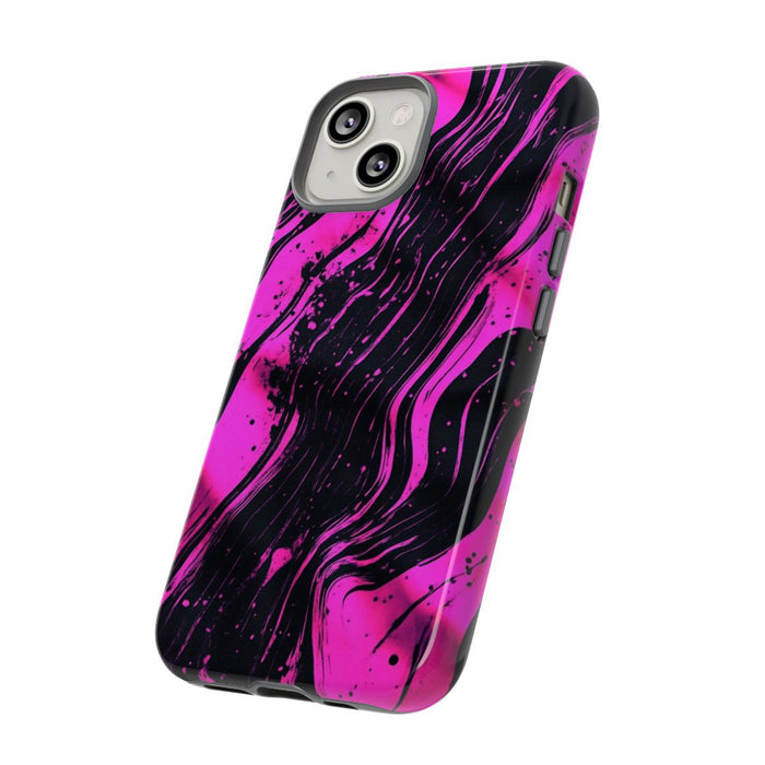 Neonroze en Zwart Abstract Patroon