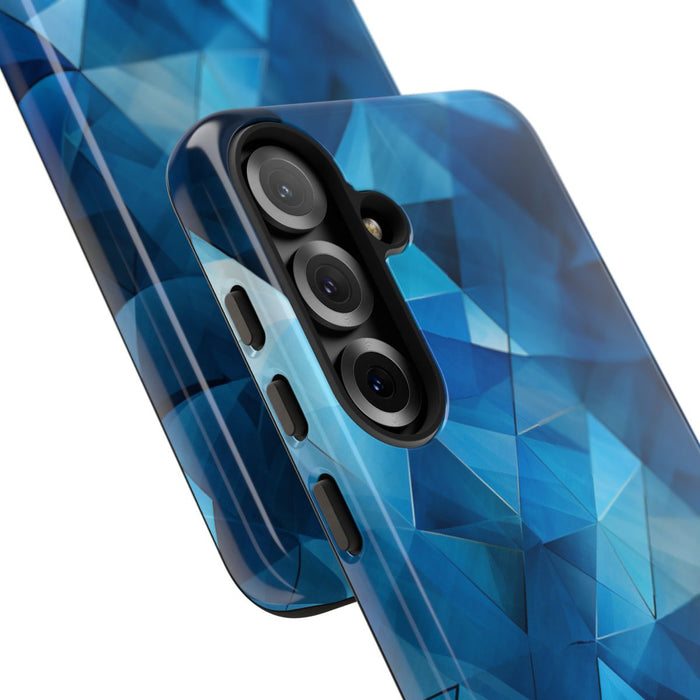 Blauw Geometrisch Driehoekenpatroon