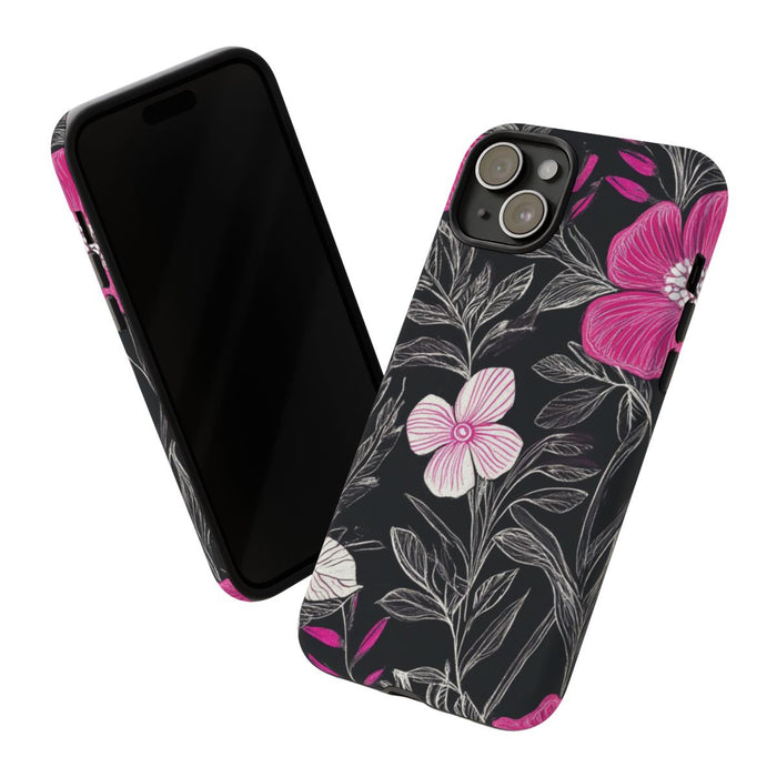 Roze en Witte Bloemenprint
