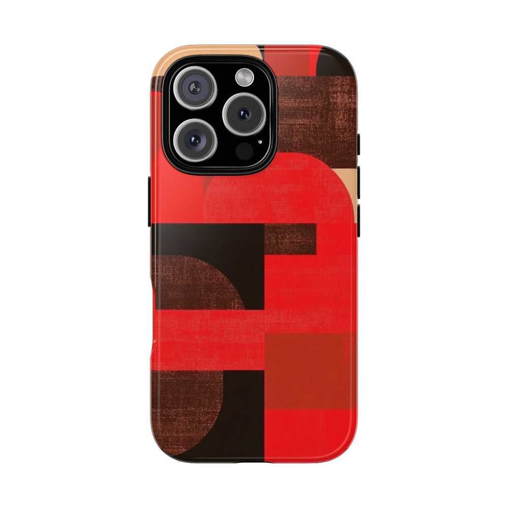 Rood-Bruin Geometrisch Abstract