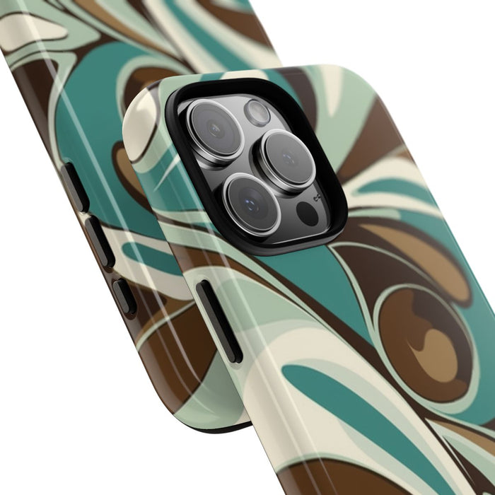 Abstracte Swirl in Teal en Bruin