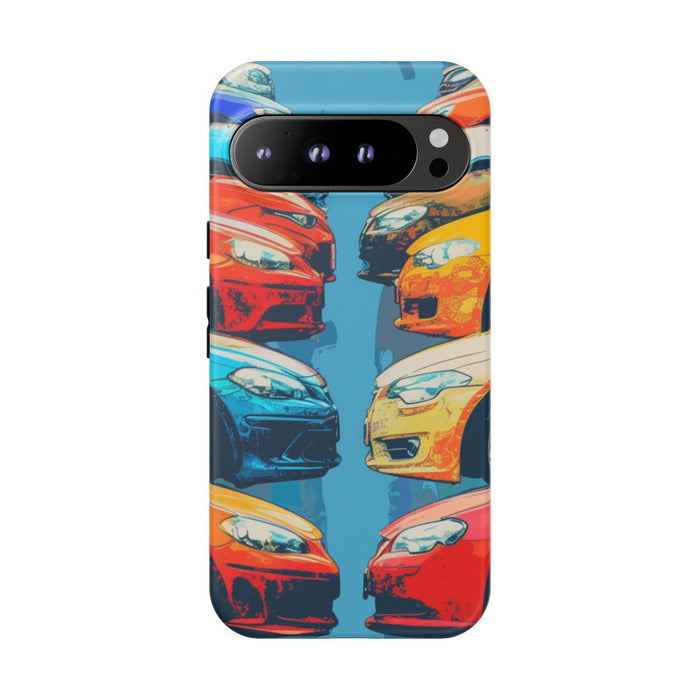 Kleurrijke Moderne Auto's in Lijntekening