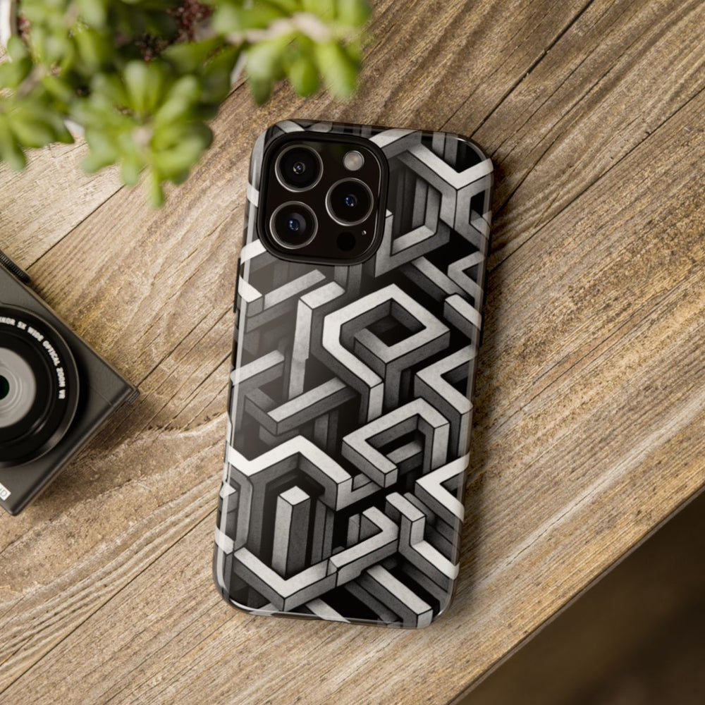 Monochrome Geometrisch Optisch Illusiepatroon