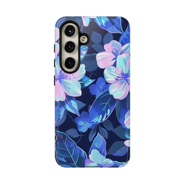 Blauw-Roze Bloemenpatroon