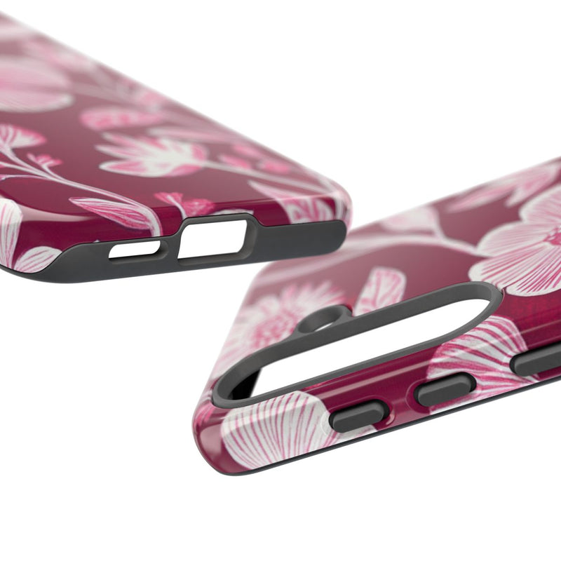 Roze en Witte Bloemenprint