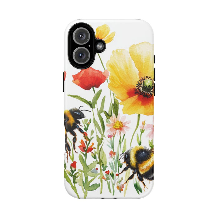 Aquarel Hommels en Wilde Bloemen