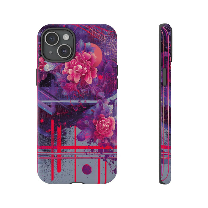 Abstracte Neonbloemen en Geometrie