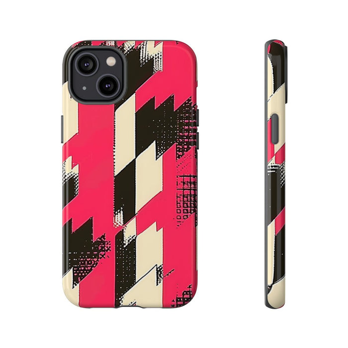 Roze en Zwart Pied-de-Poule Patroon