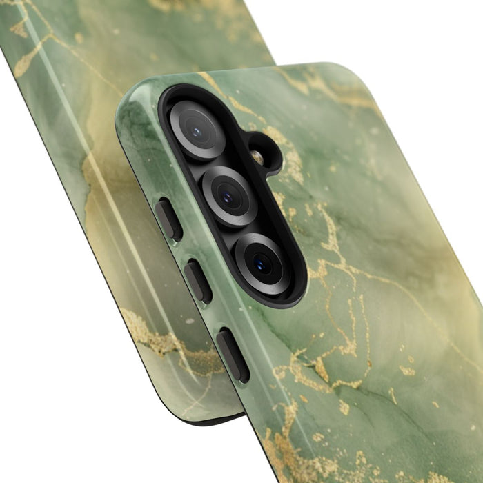 Groene en Gouden Marmer Abstract