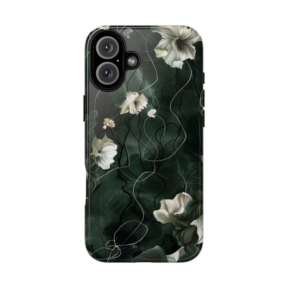 Donkergroene Bloemenranken met Glanzende Afwerking