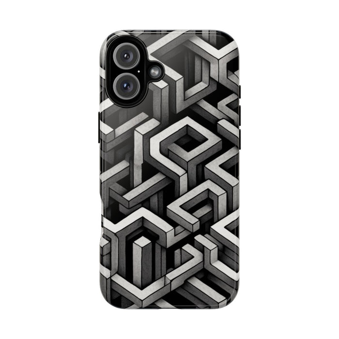 Monochrome Geometrisch Optisch Illusiepatroon