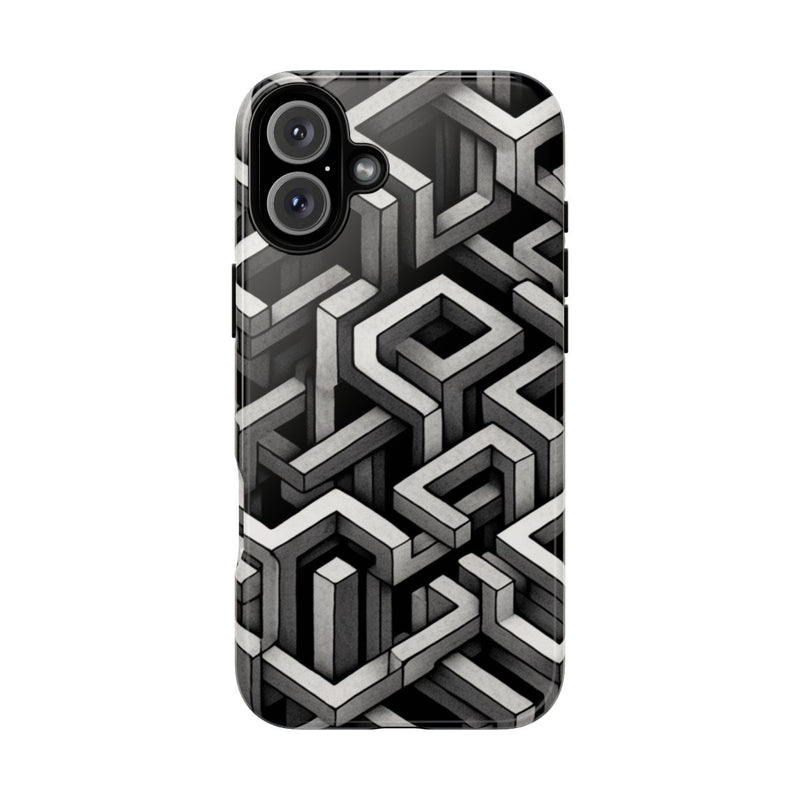 Monochrome Geometrisch Optisch Illusiepatroon