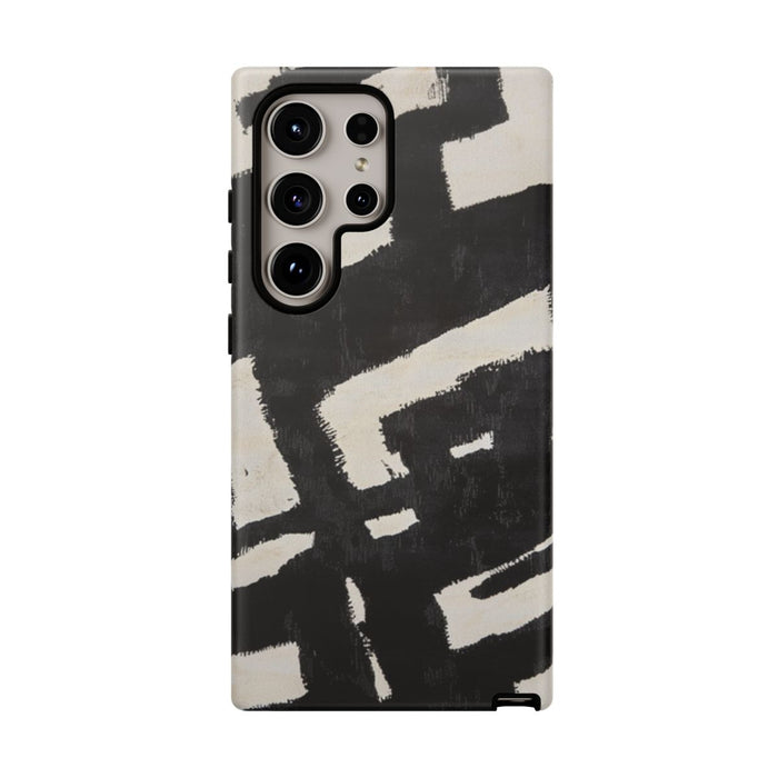 Abstract Zwart-Crème Patroon