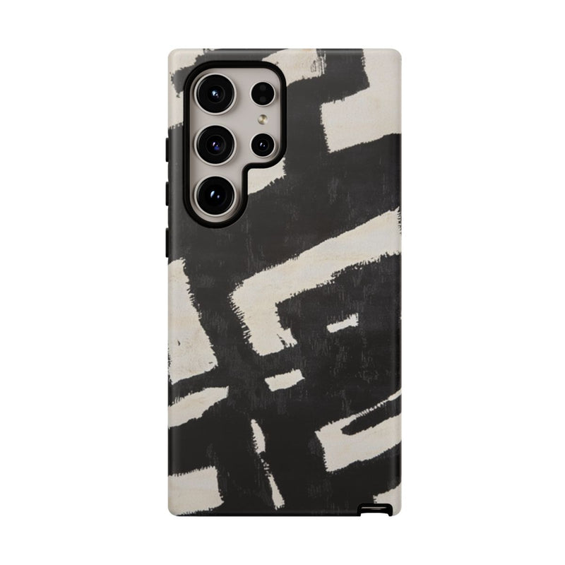 Abstract Zwart-Crème Patroon