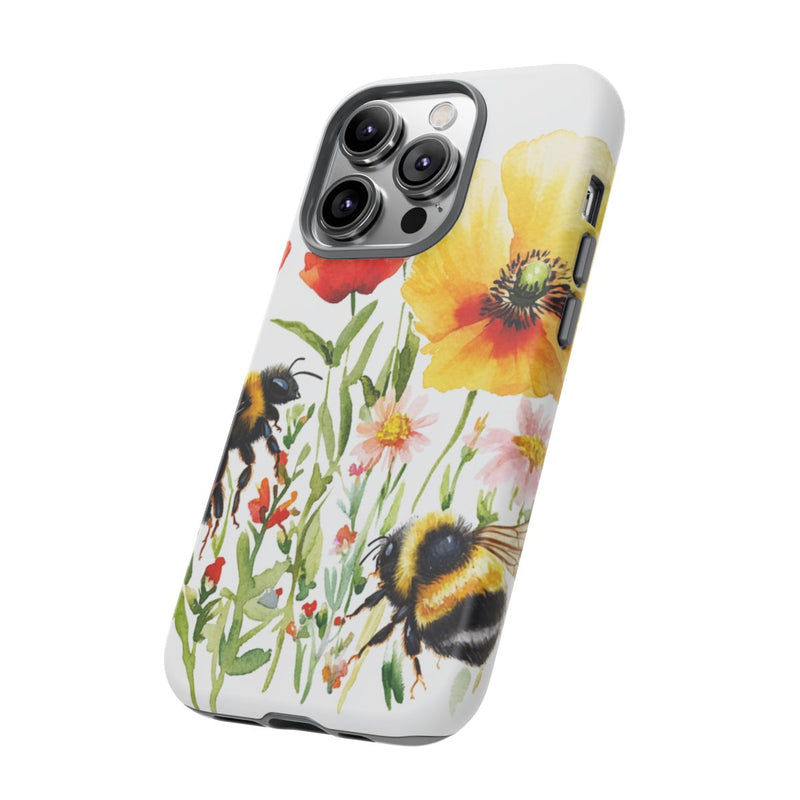 Aquarel Hommels en Wilde Bloemen