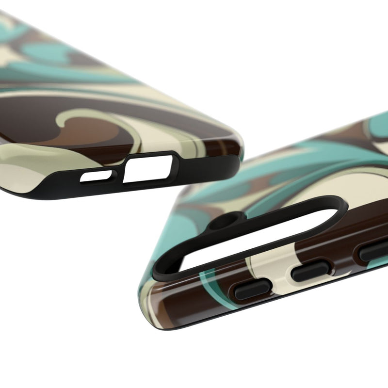 Abstracte Swirl in Teal en Bruin
