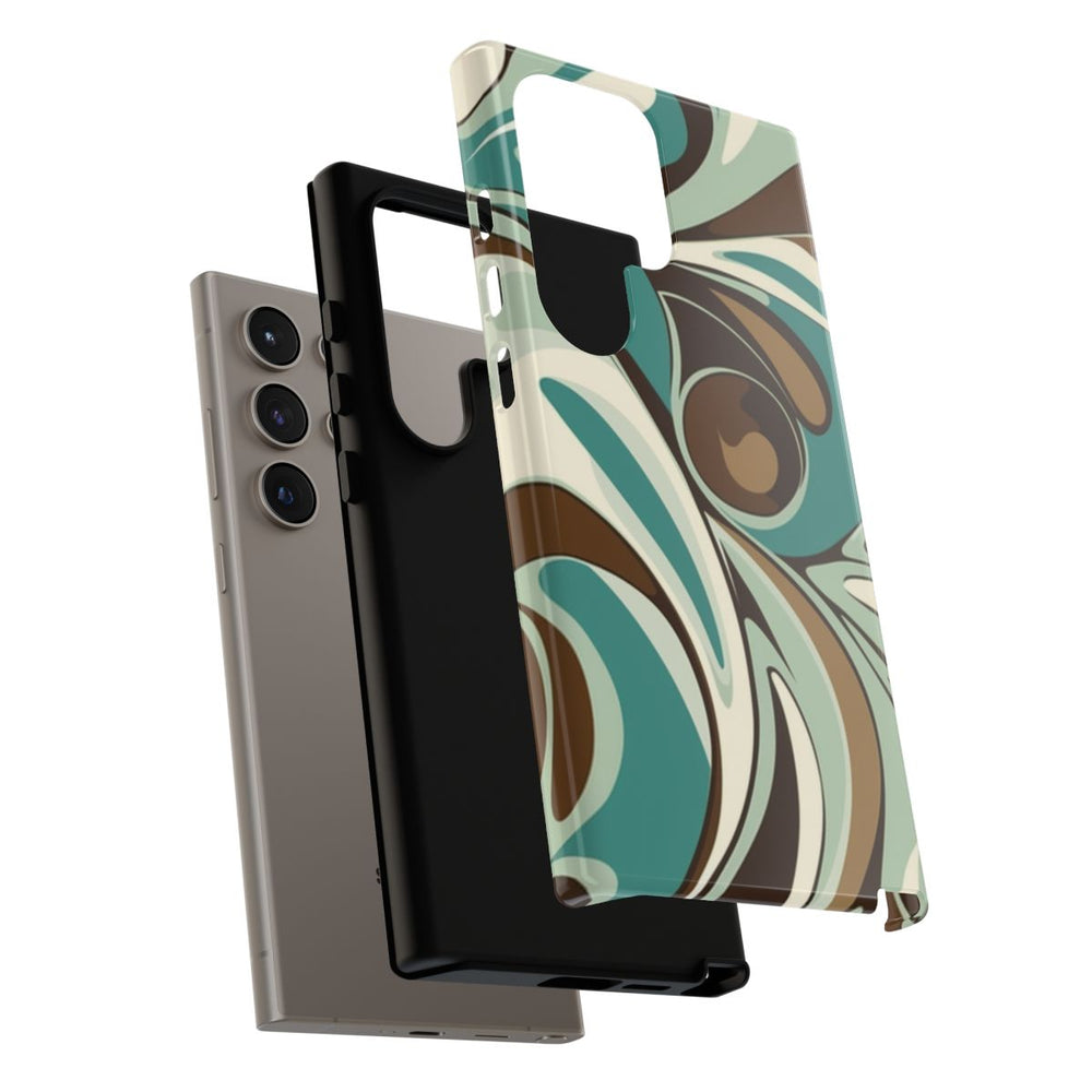 Abstracte Swirl in Teal en Bruin