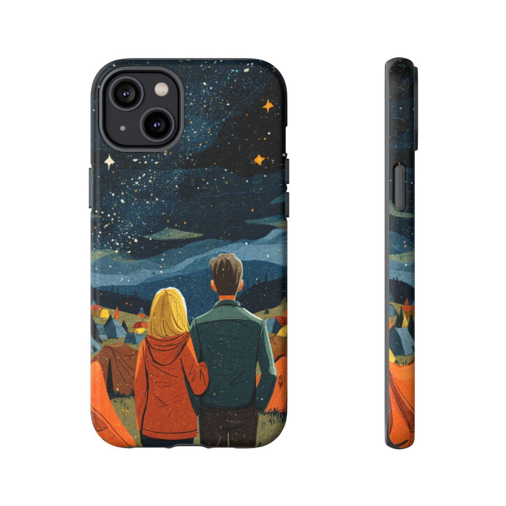 Stelletje Onder Sterrenhemel Tussen Tenten