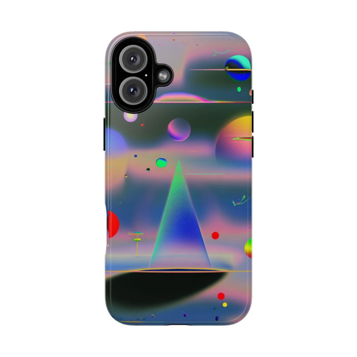 Kleurrijke Geometrische Bollen en Piramide Abstract