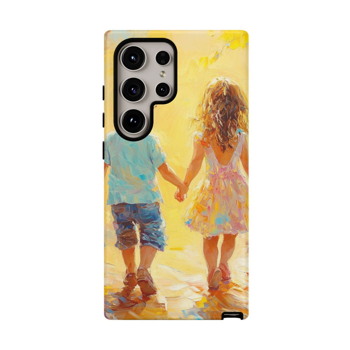 Kinderen Hand in Hand in Heldere Kleuren