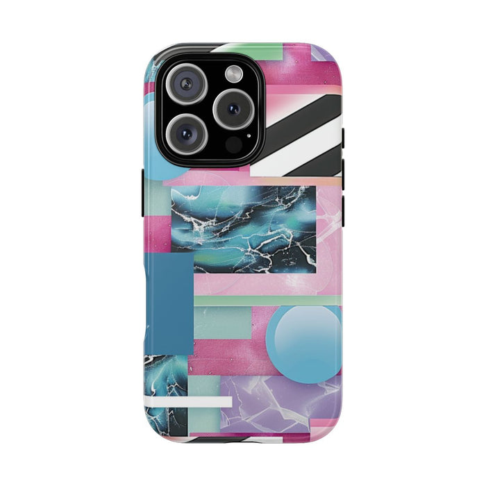 Abstract Geometrisch Patroon in Roze en Blauw