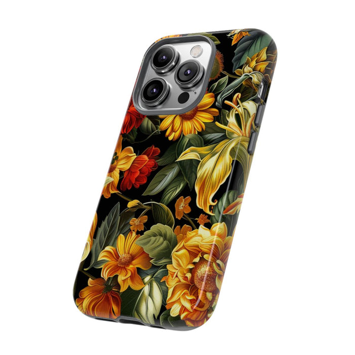Vrolijk Gele en Rode Bloemenprint
